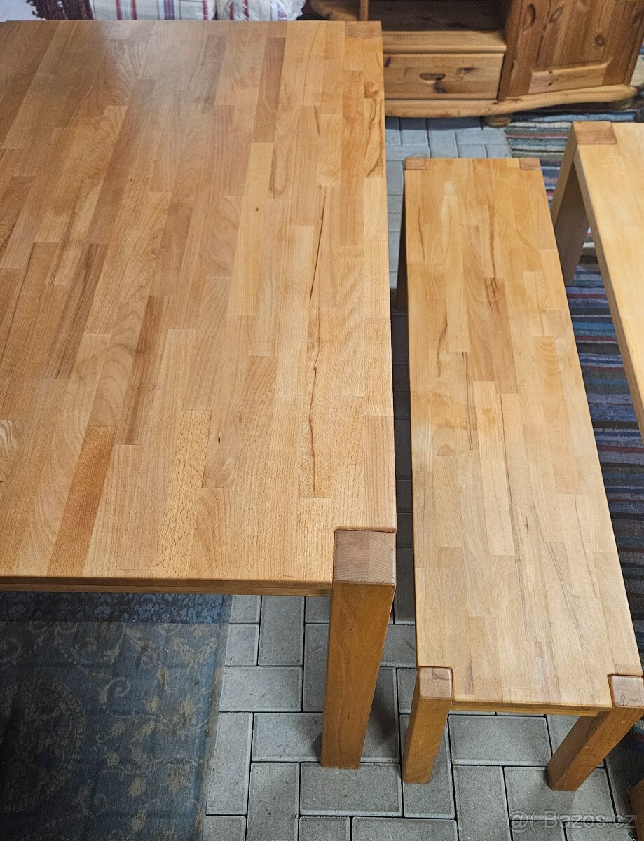 Dubový stůl +2 x lavice - 3