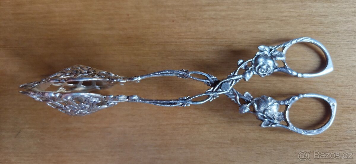 Nádherné stříbrné kleště na cukr - 3