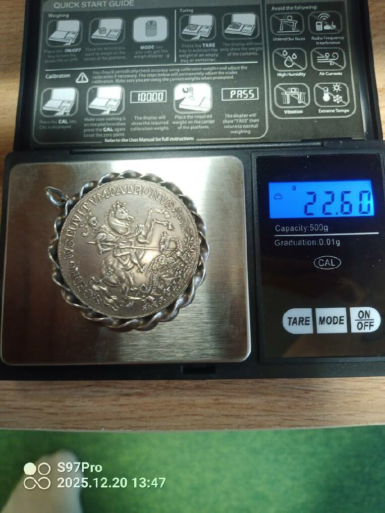 Přívěsek Svatý Jiří ve stříbře ( mince či medajle ? ) - 3