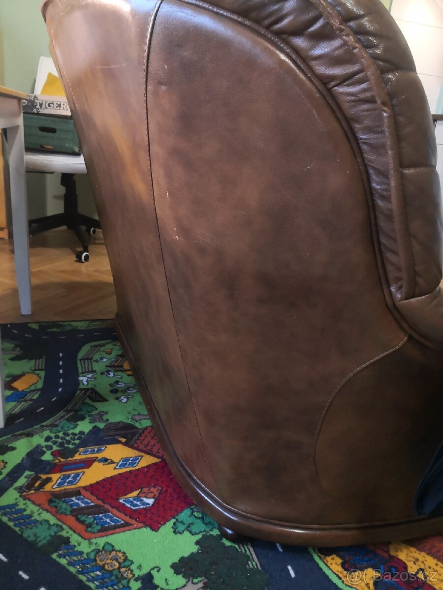 Kožená sedačka, velmi kvalitní, stále parádní - 3