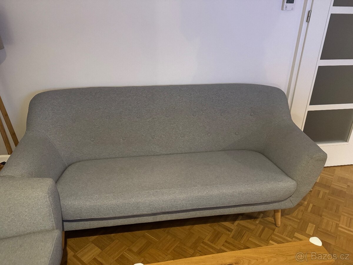 Sedací souprava světle šedá - 3