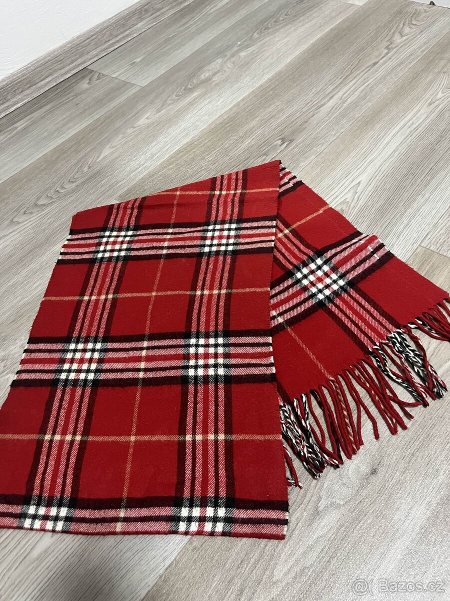 Burberry šála - červená - 3
