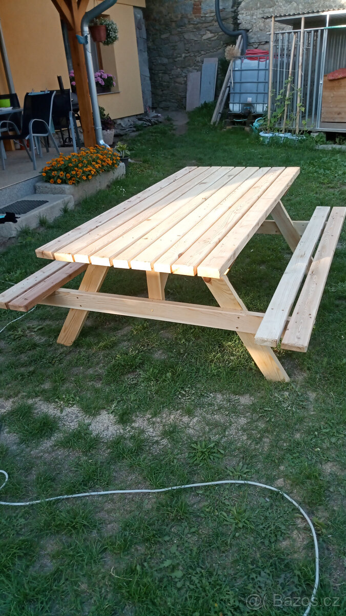 Zahradní set stůl lavice - 3