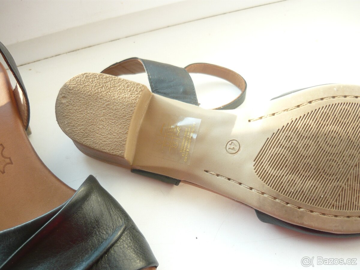 černé kožené sandále vel.41 - 3