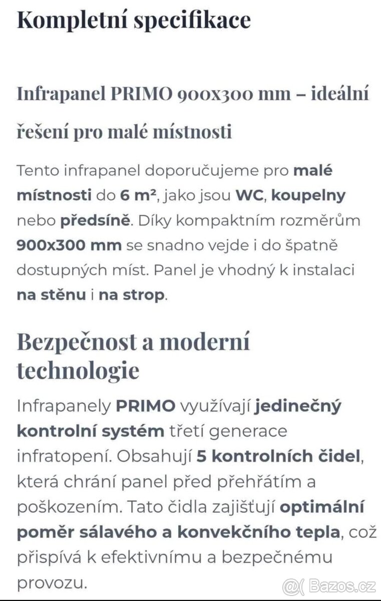 Infrapanely, 90x30cm, 3 ks - 3