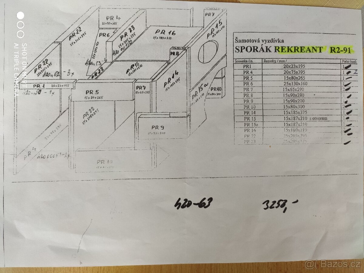 Sporák Rekreant R2-šamotová vyzdívka a ostatní - 3