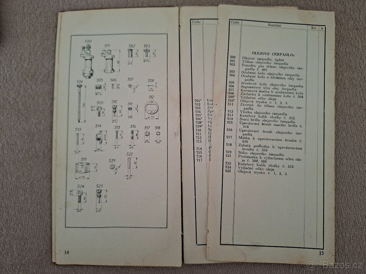 Seznam náhradních dílů Jawa 500 OHV Rumpál - 3