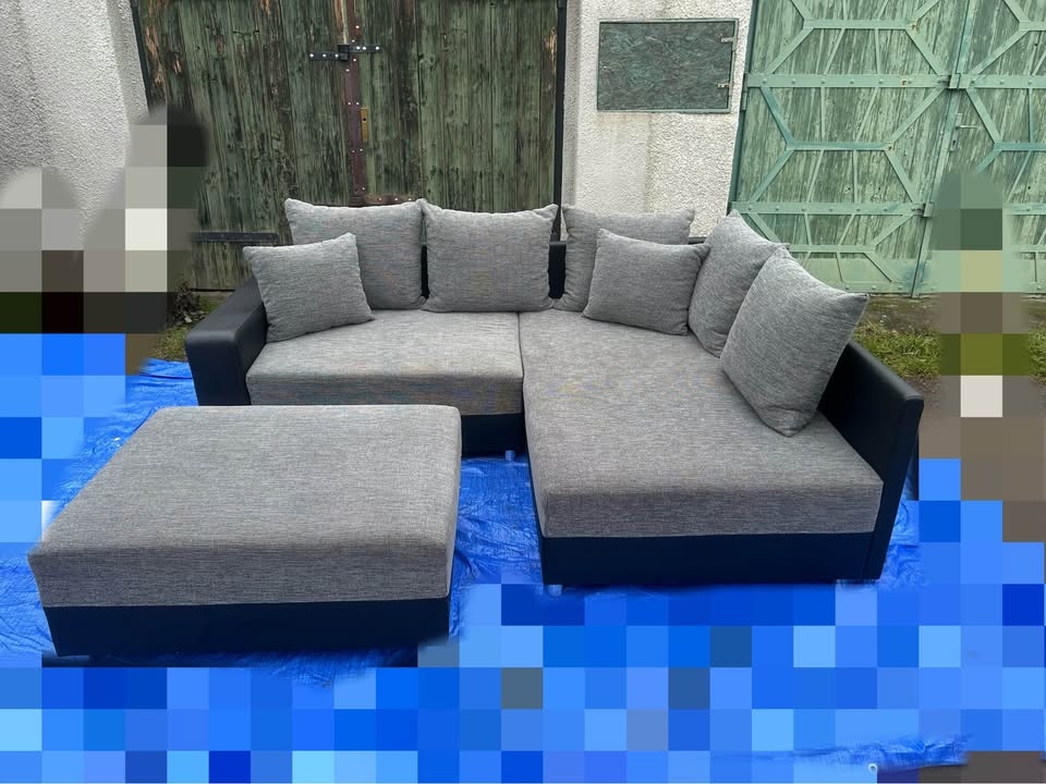 Rohovy gauč s taburetem - 3