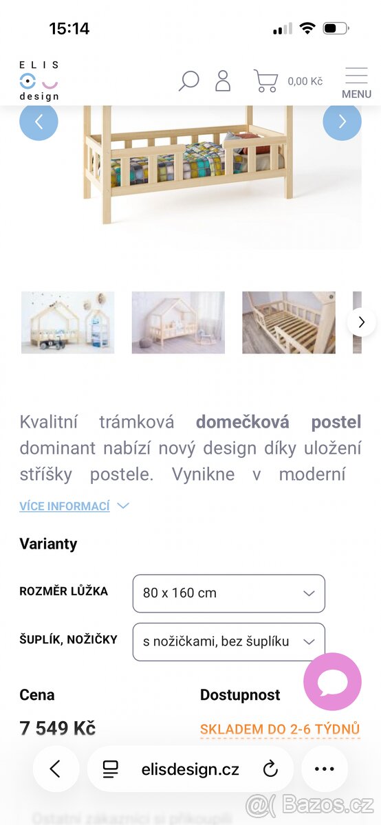 Domečková postel Elis design, vč. matrace - 3