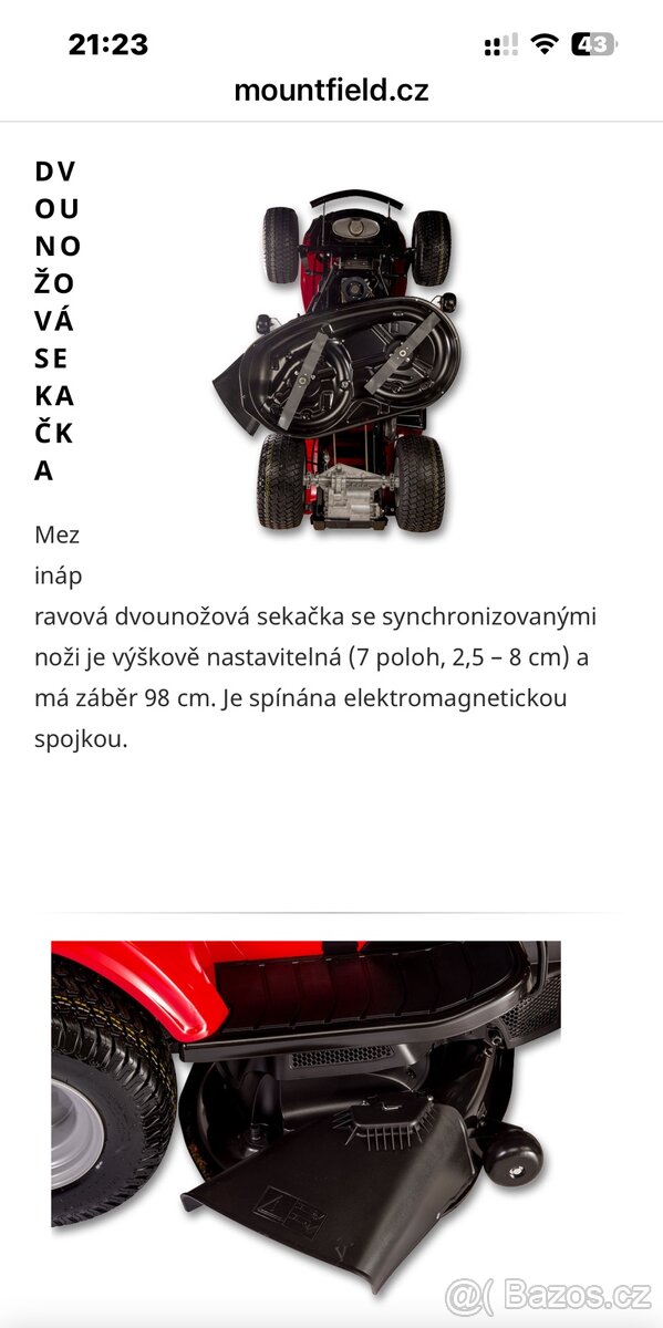 ZAHRADNÍ TRAKTOR MTF 1438 M- SD - 3