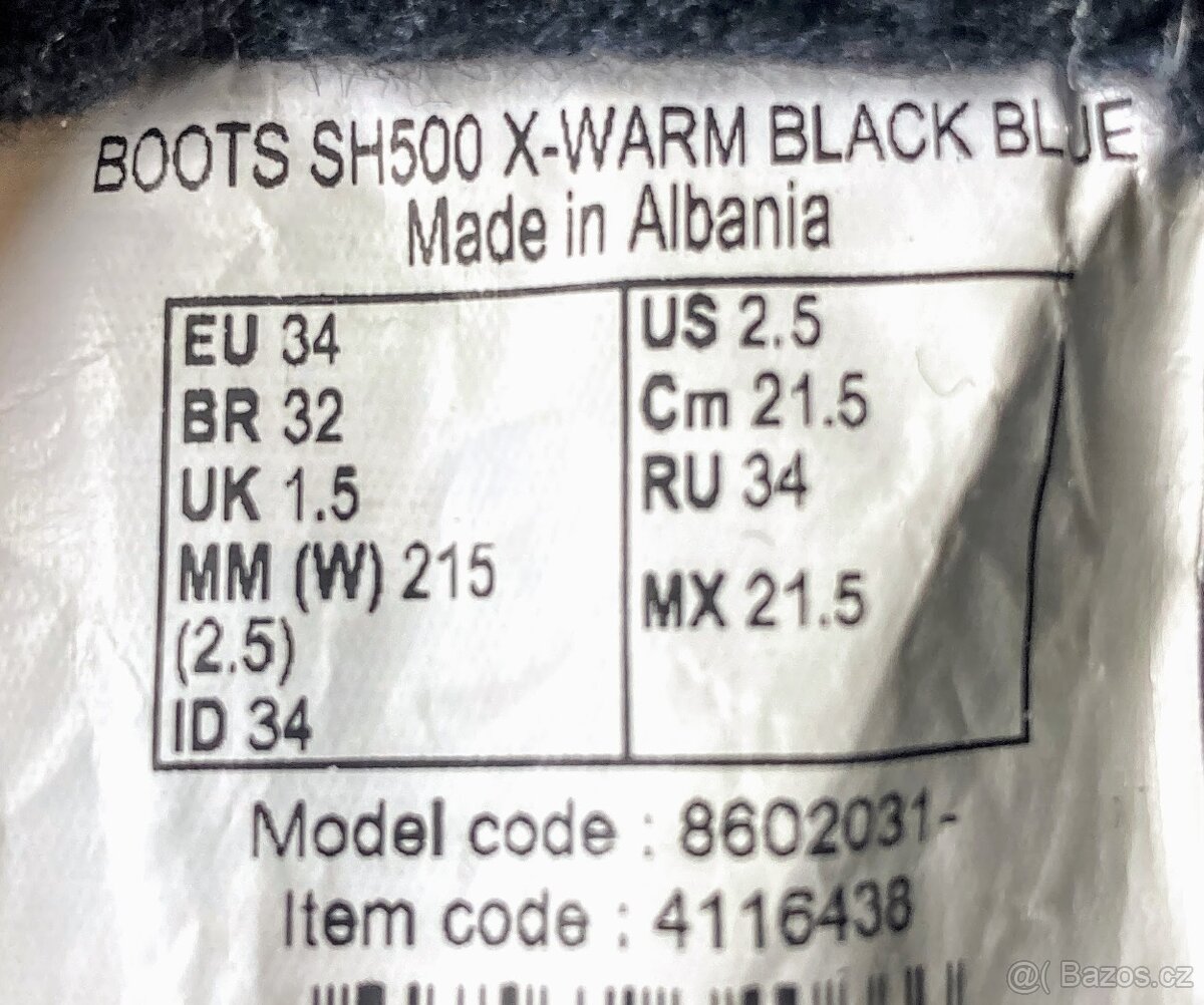 Dětské nepromokavé sněhule QUECHUA na suchý zip - 3