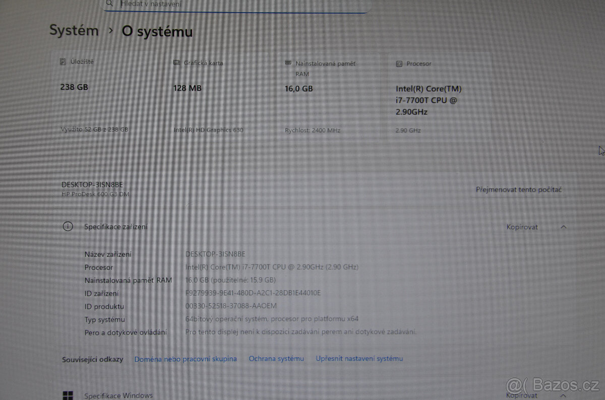 HP Prodesk 600 G3 Mini PC i7/16GB/SSD 256GB/záruka - 3