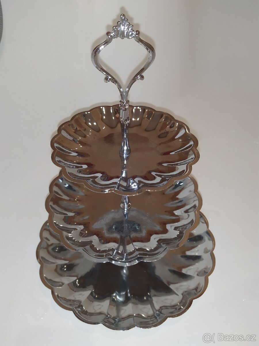 Etažér třípatrový na cukroví na cokoliv. - 3