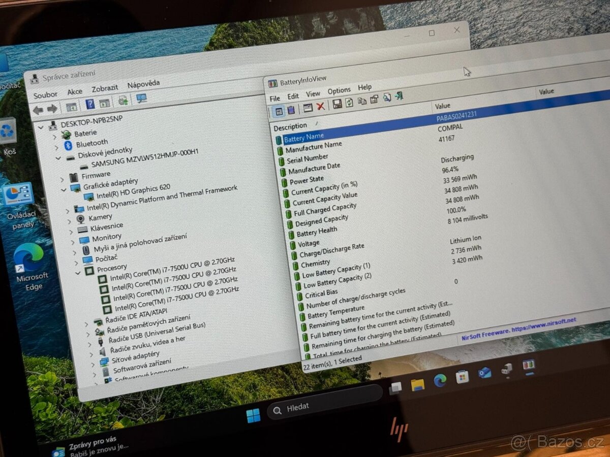 18) HP Spectre Pro 13 G1 - 13.3"FHD, i7-7500U, 8GB RAM, 512 - 3