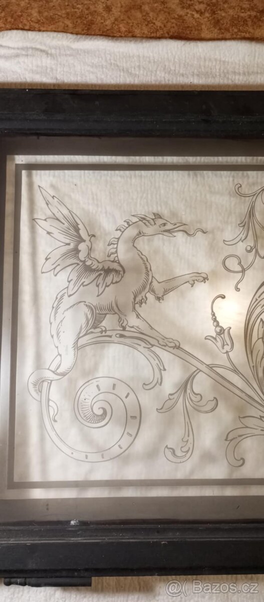 Historické světlíkové okno s motivem Griffinu - 3