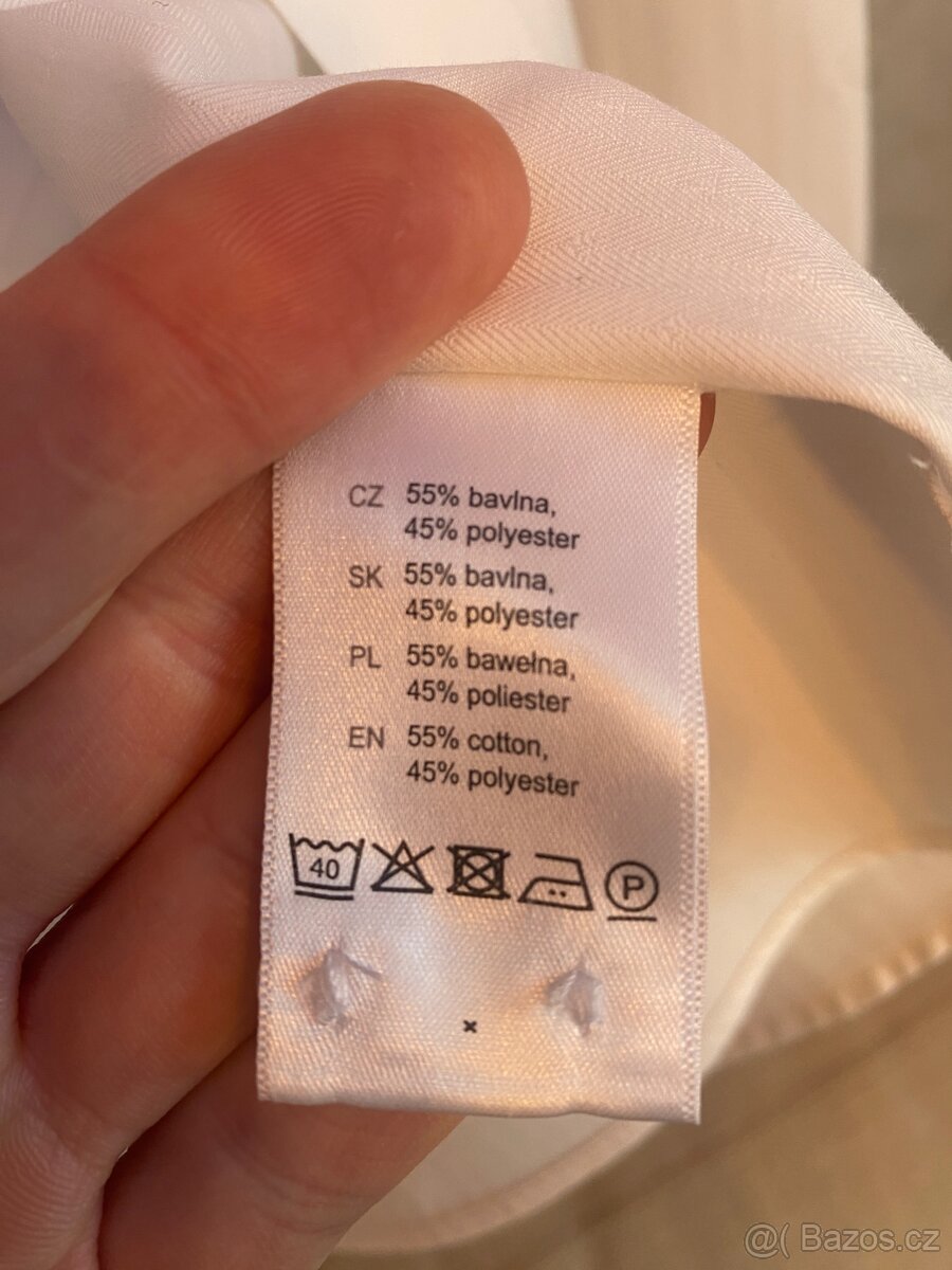 Bíla košile manžetová - 3