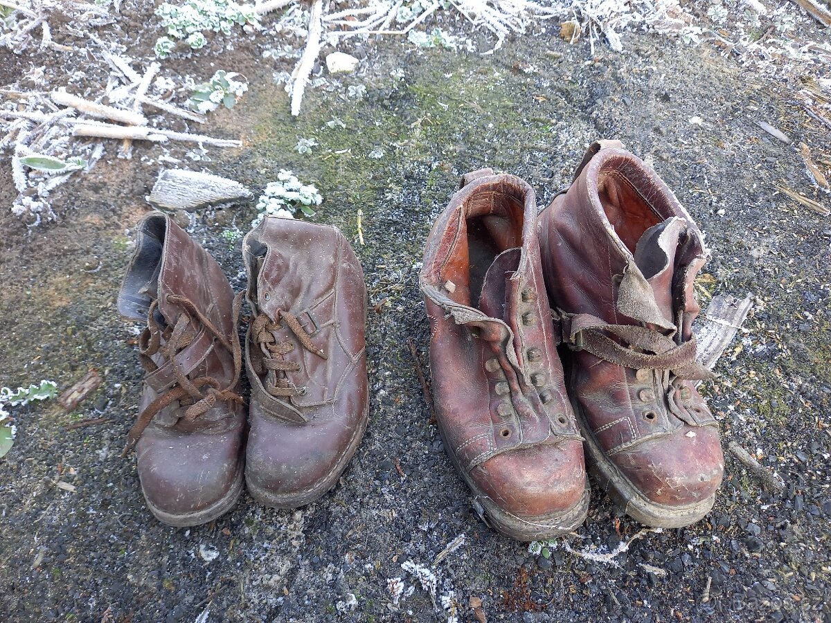 Retro kožené boty k dekoraci - 3