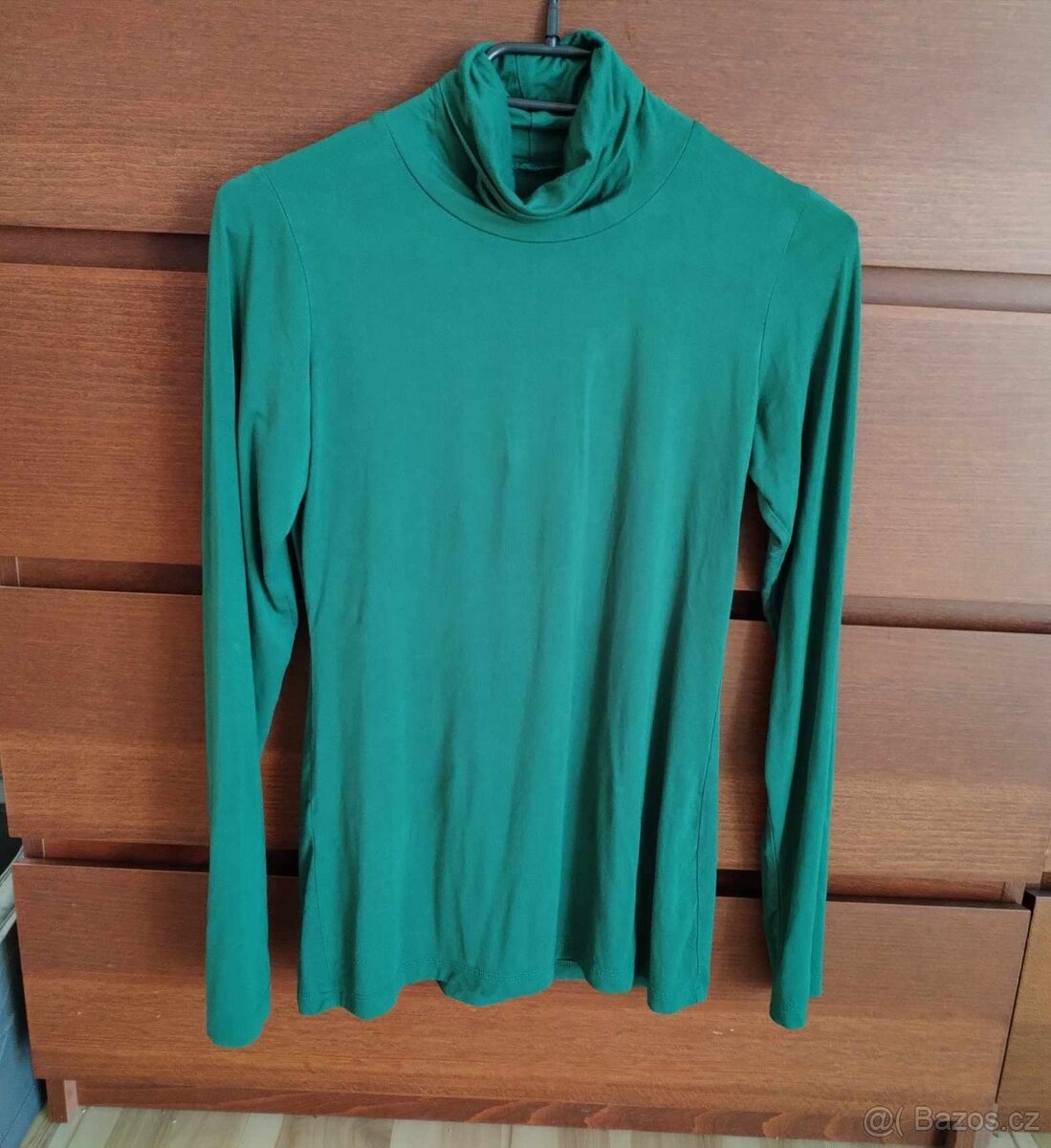 Dámský lahvově zelený bambusový rolák Bambutik S - 3