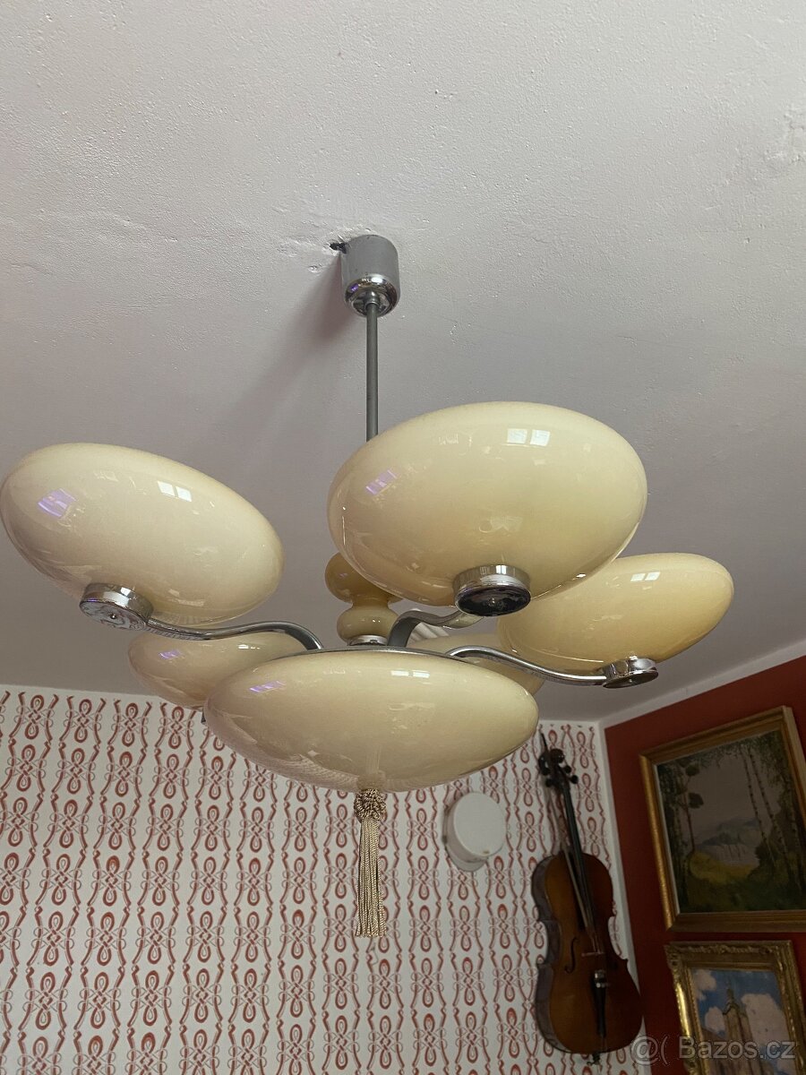 Starý Chromovany lustr Halabala,funkcionalismus - 3