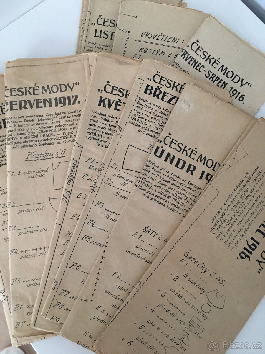 Starožitné papírové střihy a výšivky z roku 1916 až 1917 - 3