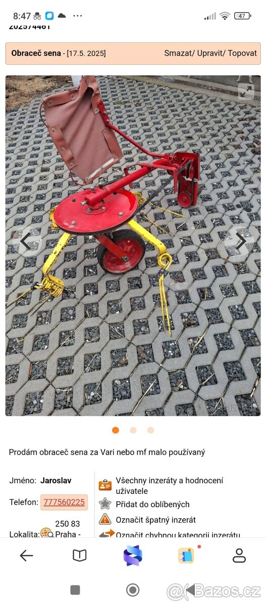 Prodám obracečka sena na vari - 3