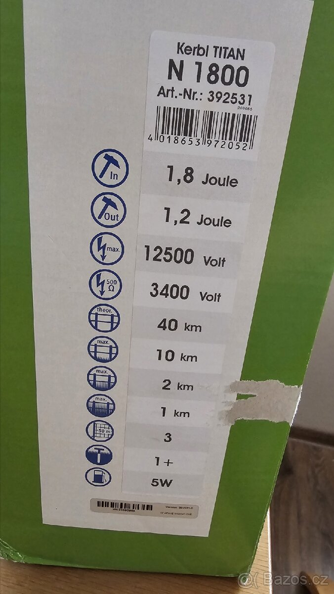 KERBL Titan N 1800 síťový elektrizátor 230V 1,8J - 3