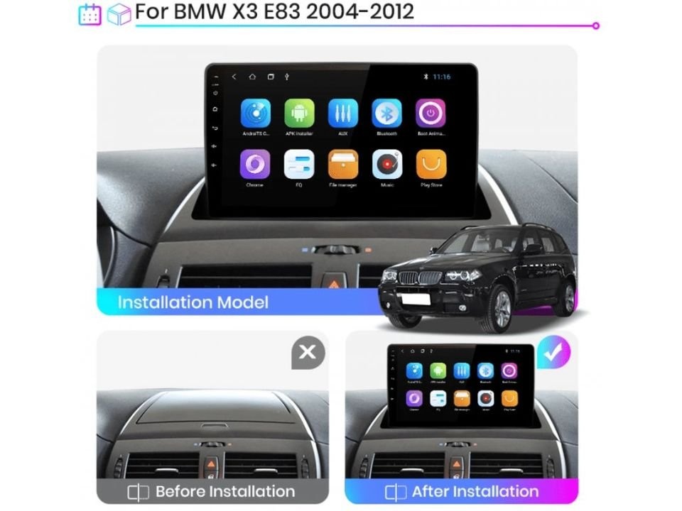 Android autorádio s navi pro BMW X3 E83 (2003-2011) - 3