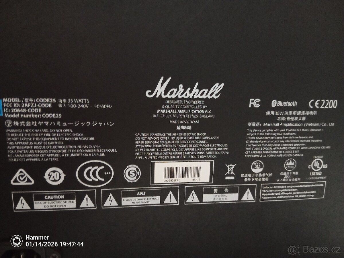 Zesilovač Marshall Code 25 - 3