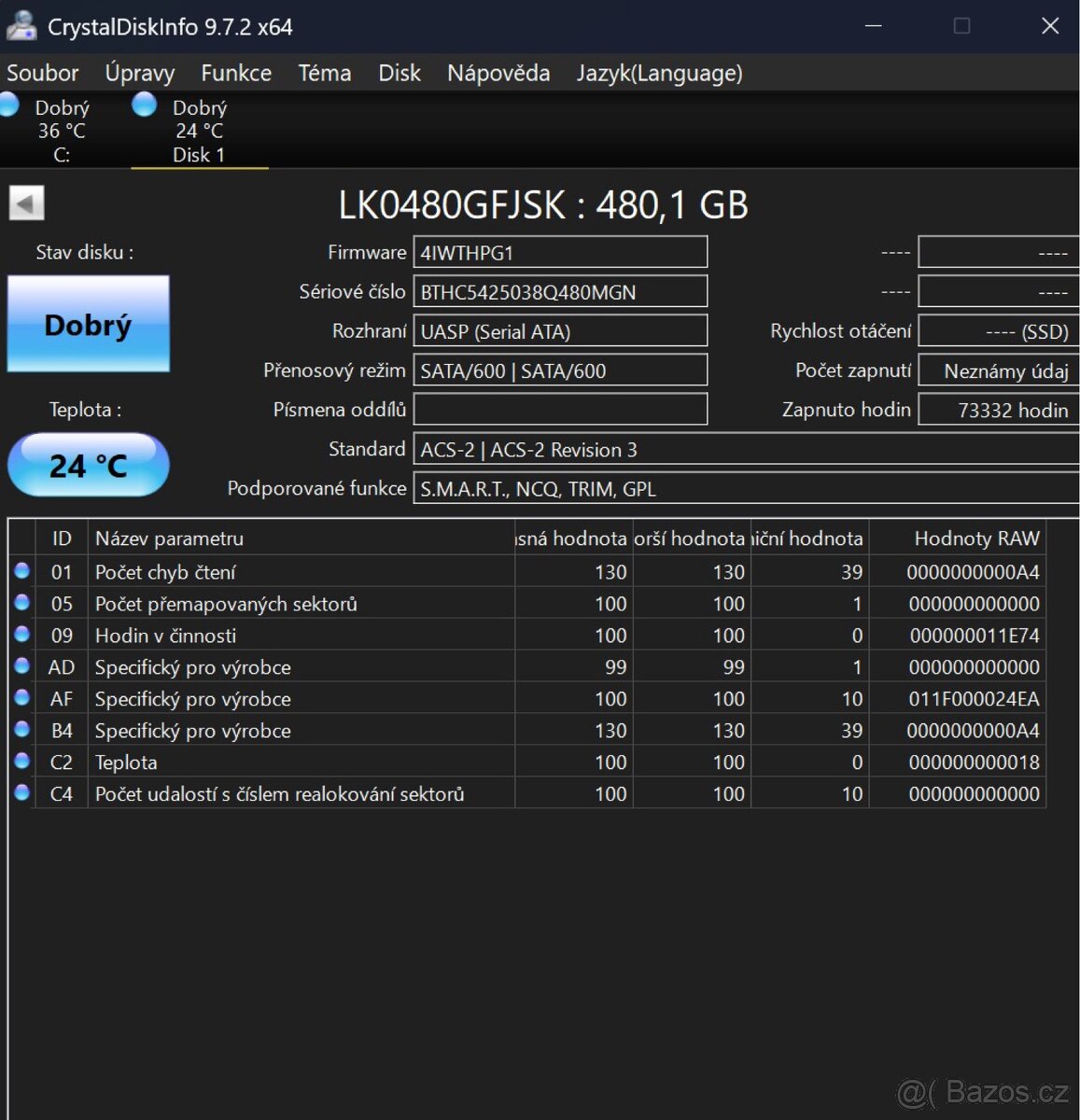 SSD Intel 480 Gb SATA 2,5" - 3