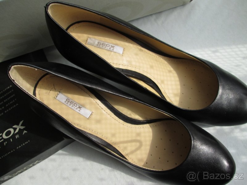 Lodičky Geox, černé, kožené, vel. 36,5 - 3