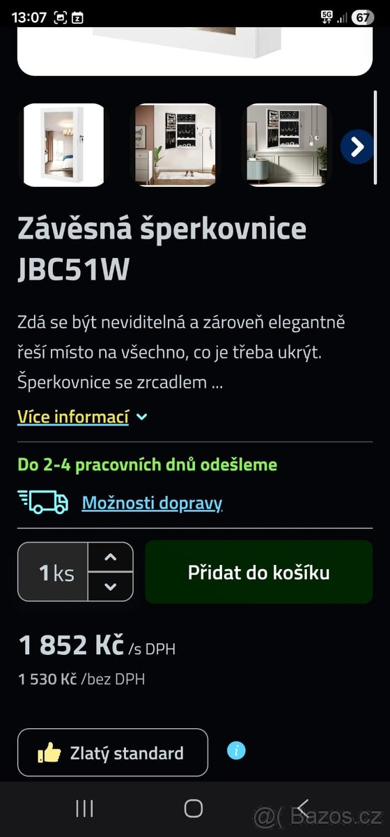 NOVÁ NÁSTĚNNÁ ŠPERKOVNICE - 3