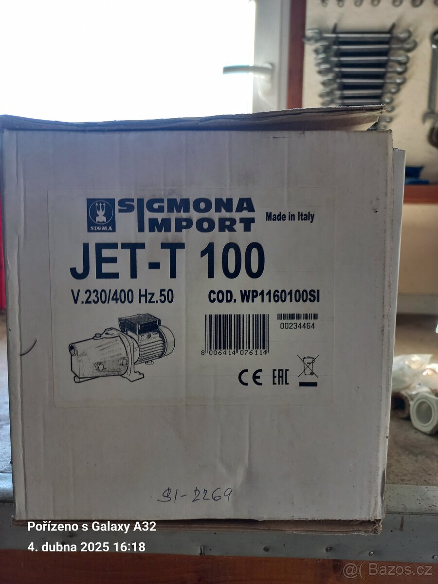 Čerpadlo SIGMONA JET 100t 230/400V - nové - původně 4700Kč - 3