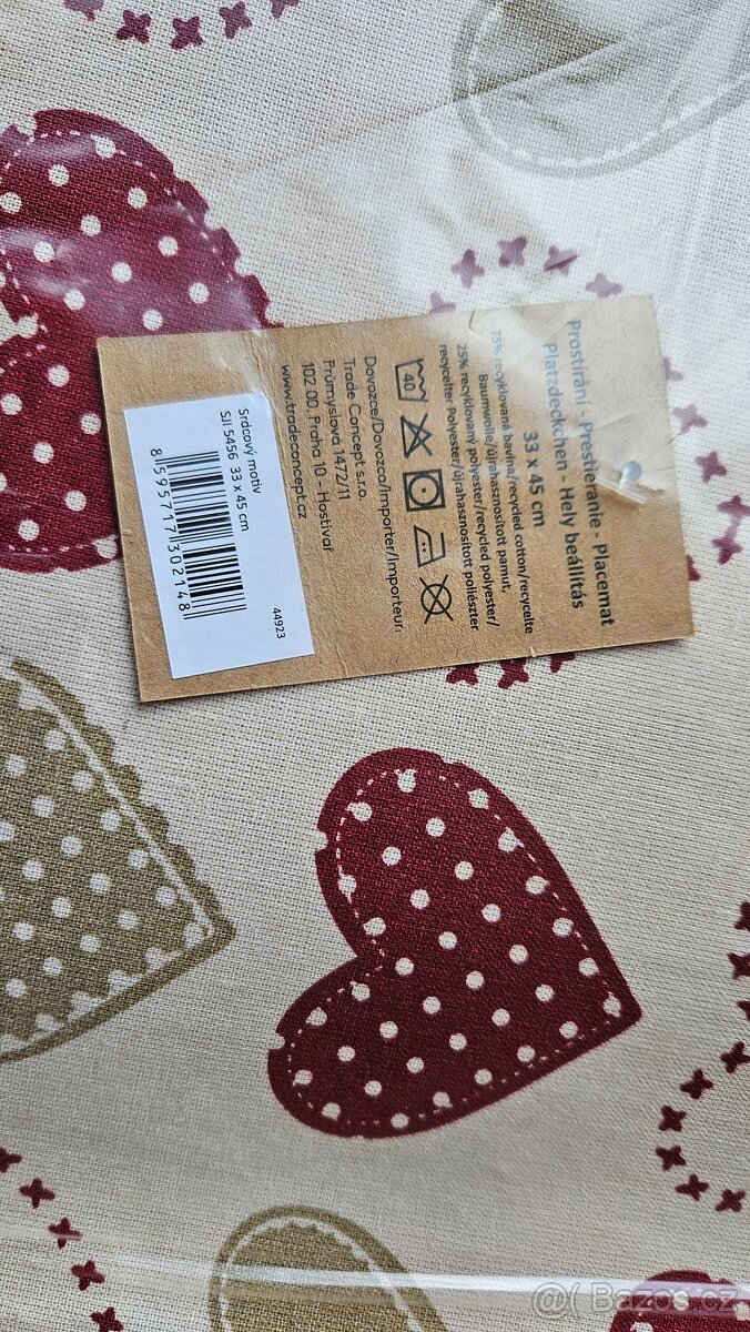 Kuchyňské prostírání a chňapky srdcový motiv -NOVÉ - 3