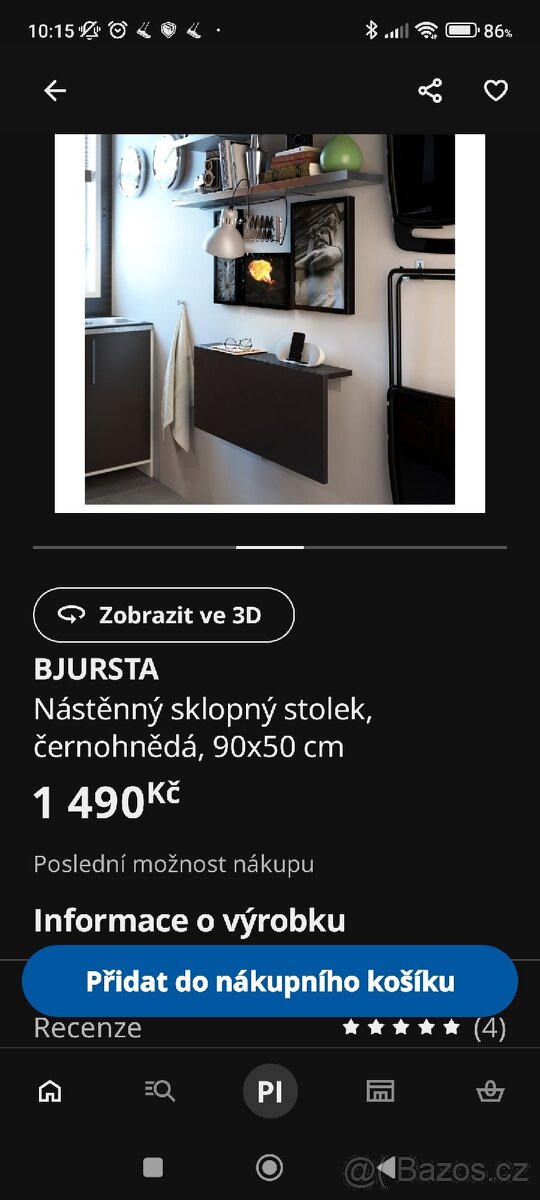 Ikea BJURSTA stůl sklopný 2 ks 100% stav - 3