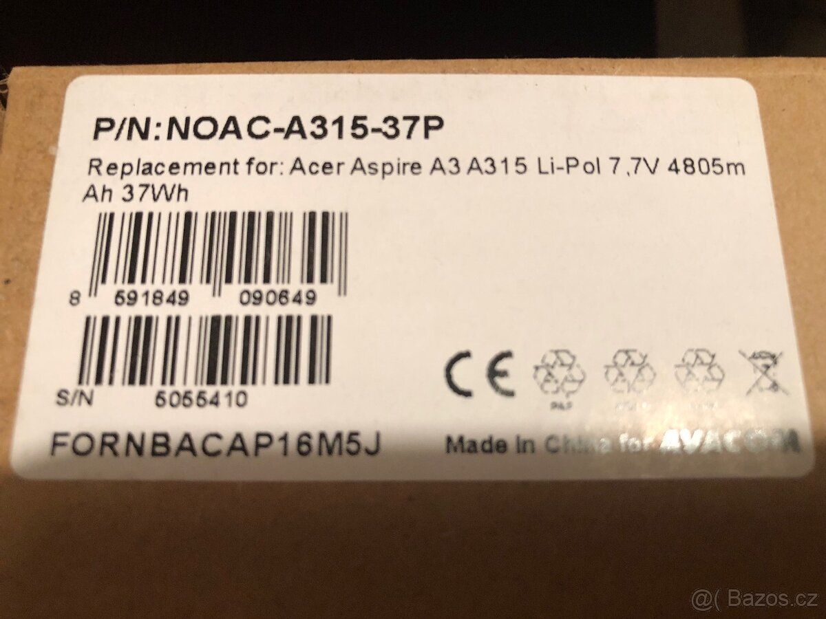 Nová baterie do notebooku Acer - 3