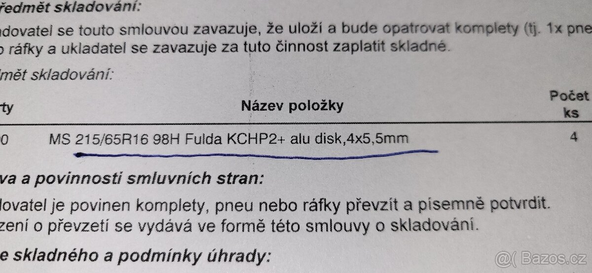 Prodam zimni pneu 215/65/R16-4ks včetně ALU kol - 3