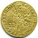 Zlatá mince, Nizozemí, 1 dukát 1802 - 3