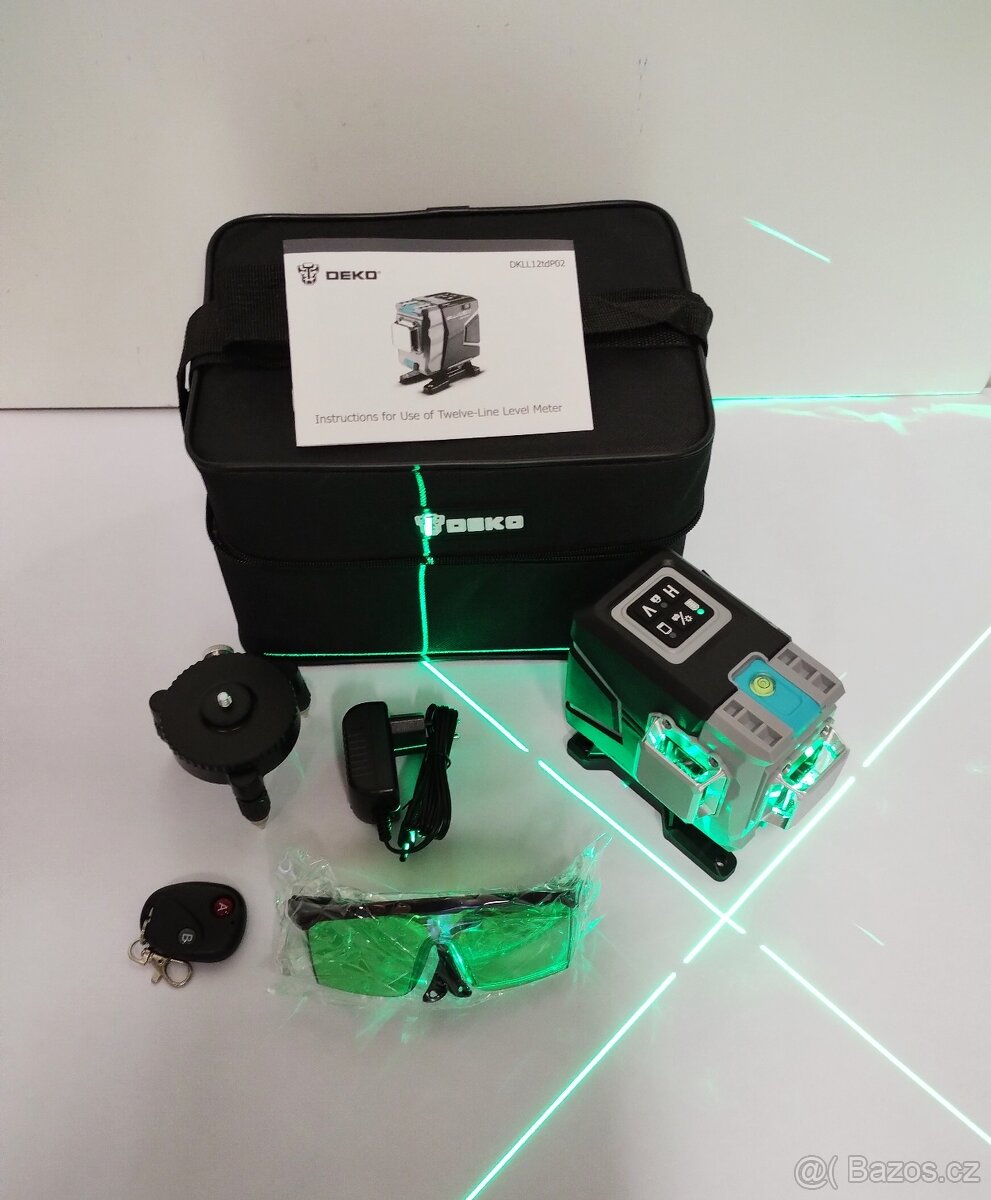 Samonivelační 3D-MULTI laser-3 x 360°-ZELENÝ+DOKLAD - 3
