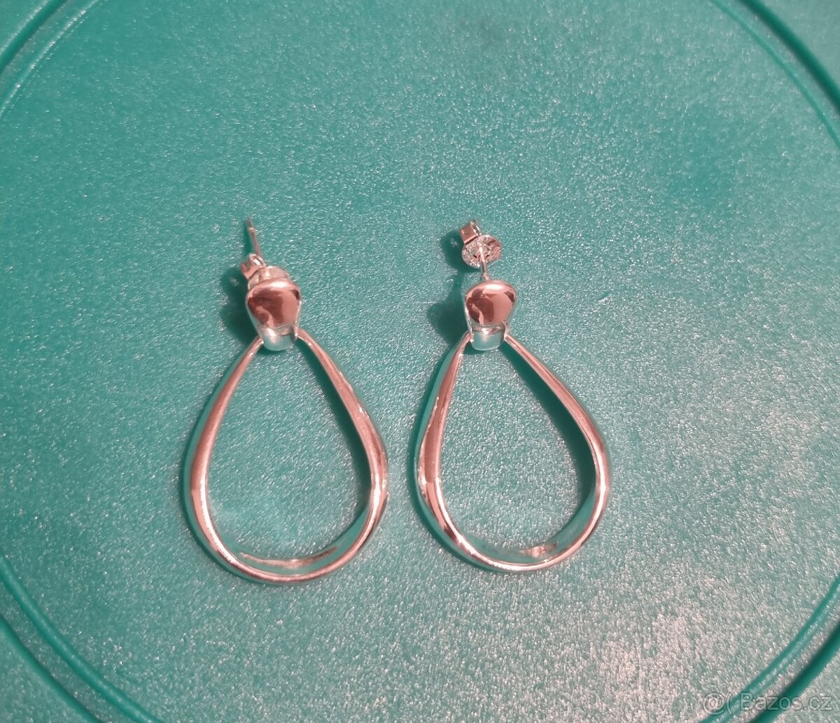 Nové dámské stříbrné náušnice oválné ovály 925 duté - 3