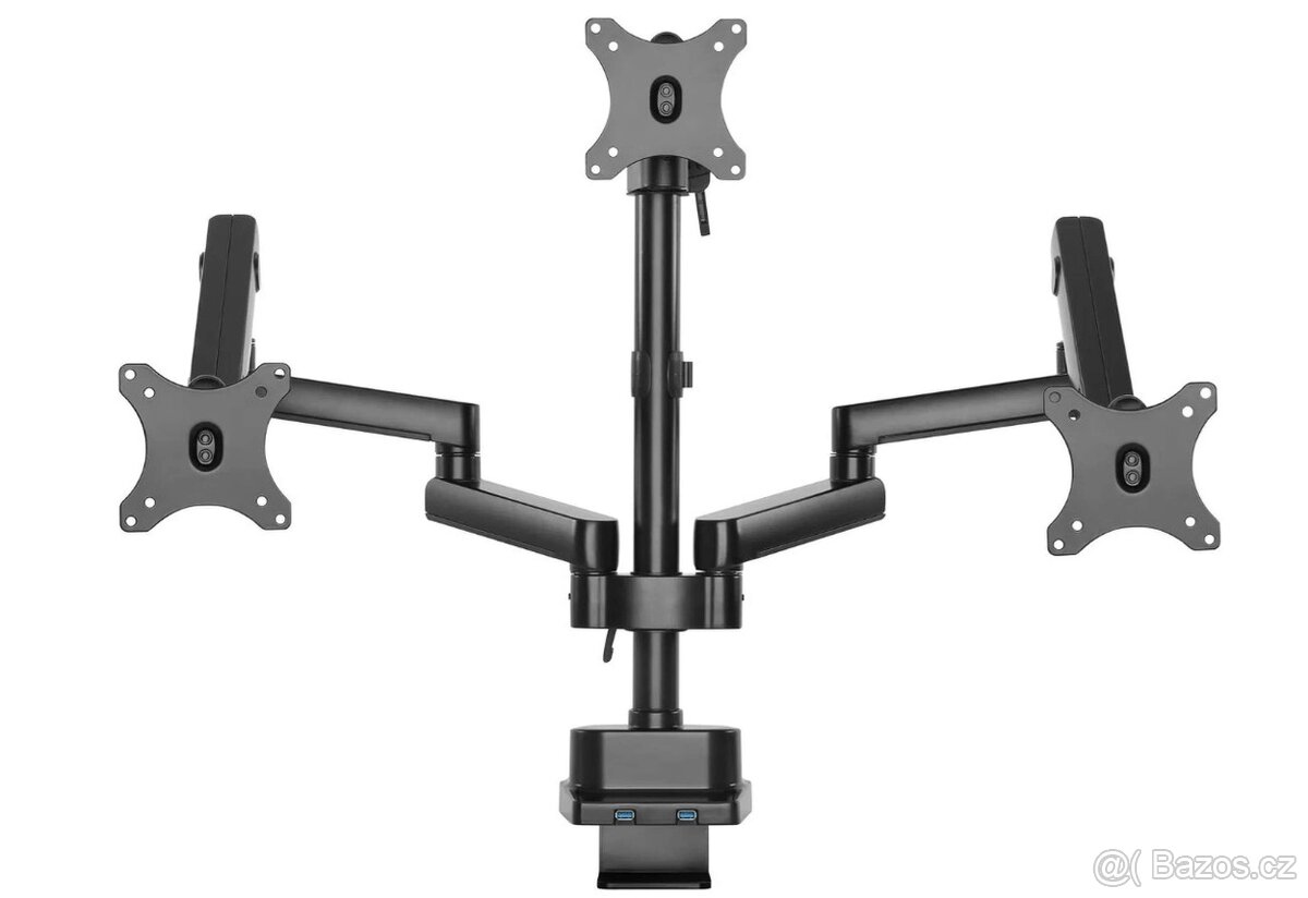 Držák na 3 monitory - AlzaErgo Arm T10B Essential USB - 3