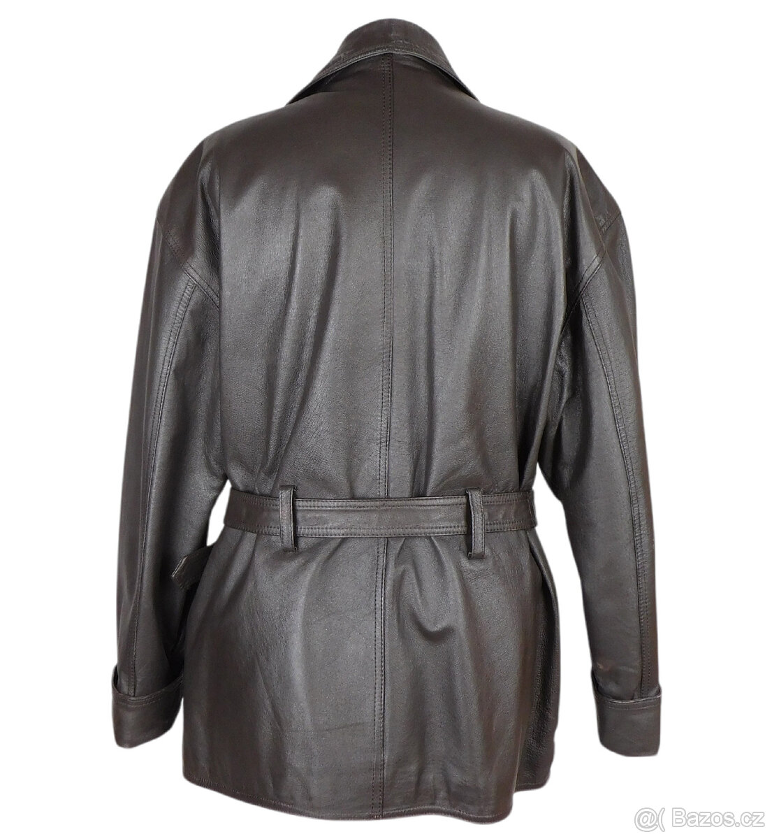 Kožený měkký dámský hnědý křivák v. XL - 3