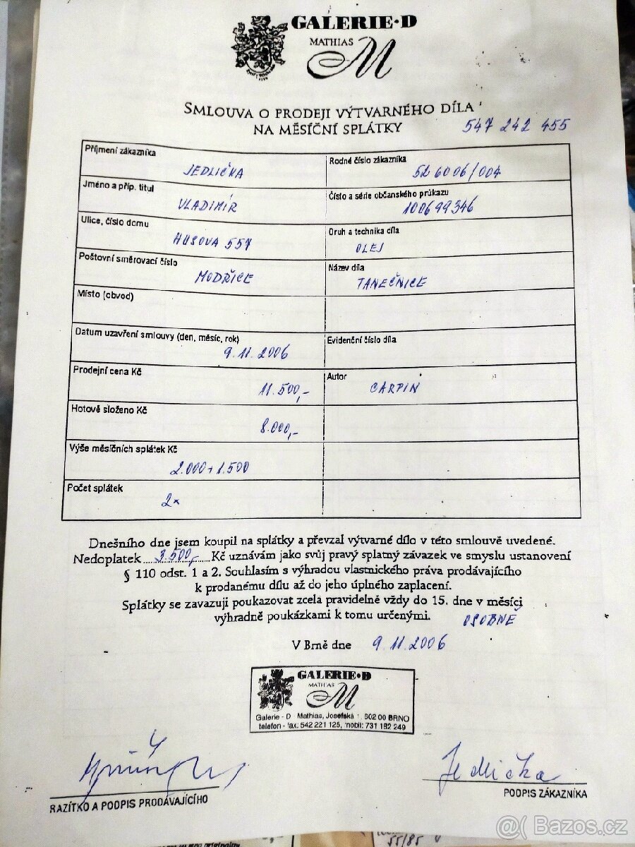 Originál plátno olej akt "Tanečnice1" - Carpin - Nadymáček - 3