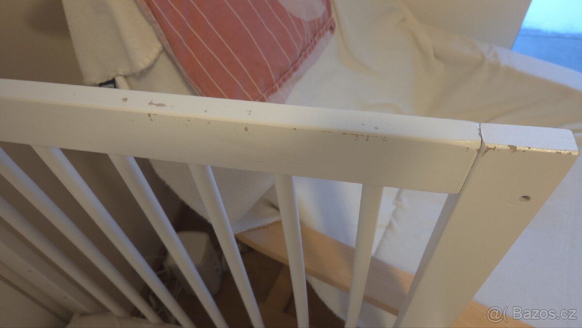 Dětská postýlka z masivu bílá - 3