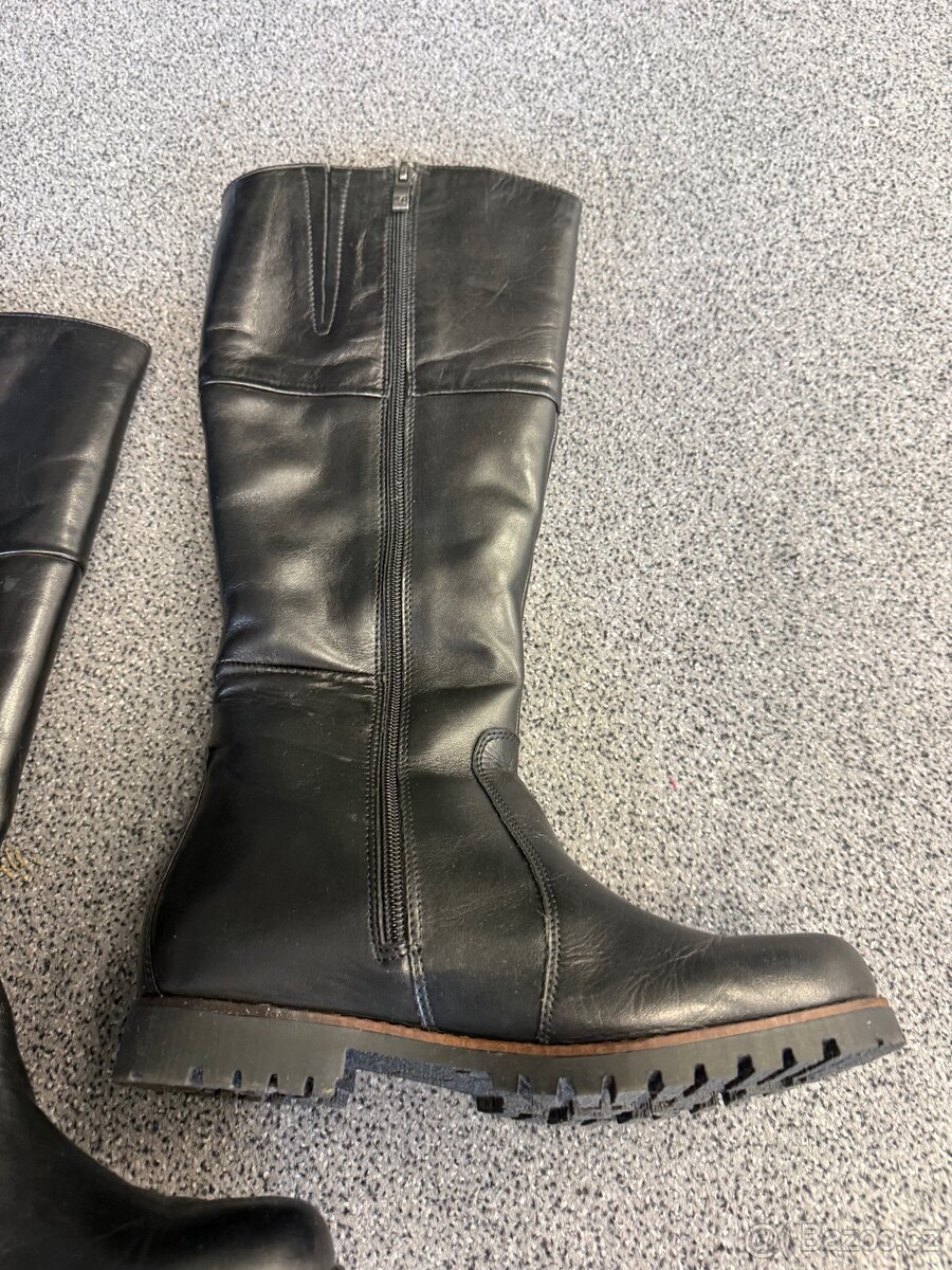 Kožené dámské vysoké kozačky vel 37 - 3
