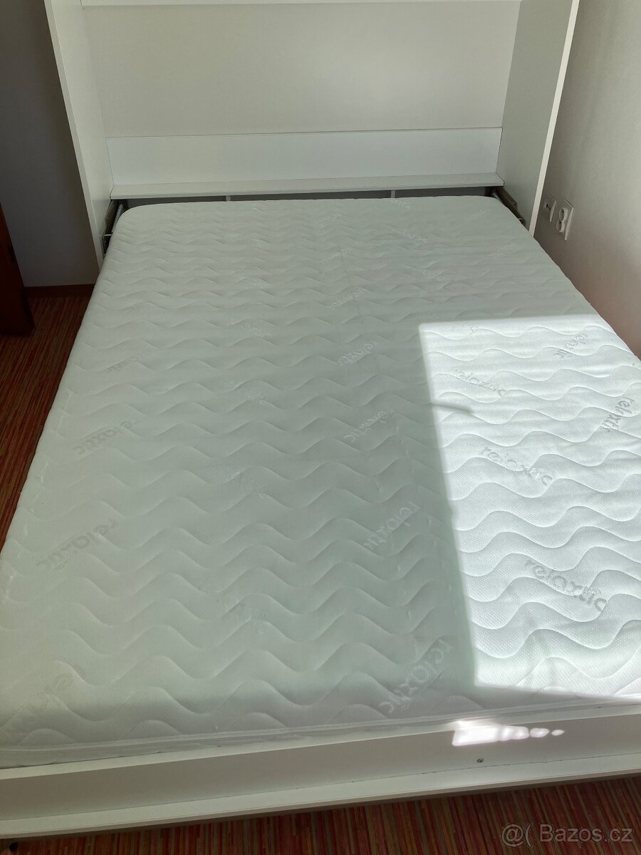 Sklápěcí postel CONCEPT PRO CP-01, bílá matná, 140x200 cm - 3