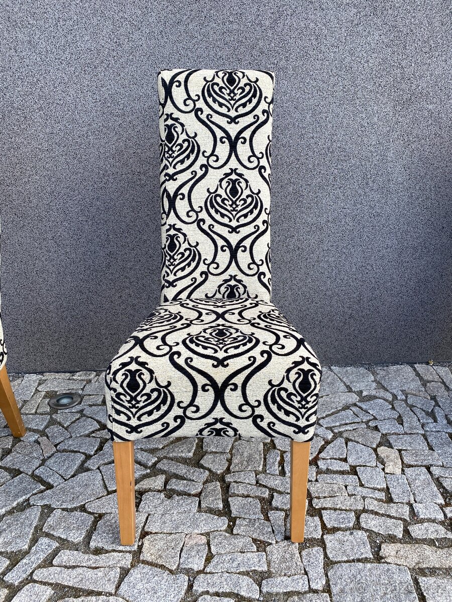 Prodám set - 4 jídelní židle: dřevěný rám - 3