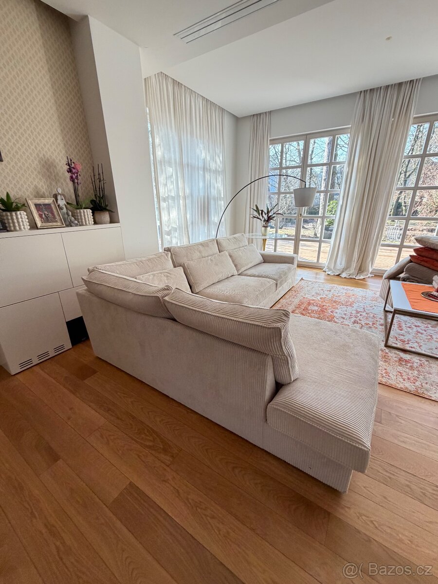 Manšestrová rohová sedačka sedací souprava - 3