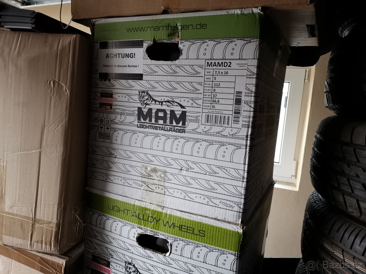 ALU MAM VW AUDI MB SEAT ŠKODA 7,5J 16, ET 37, 5x 112 - 3