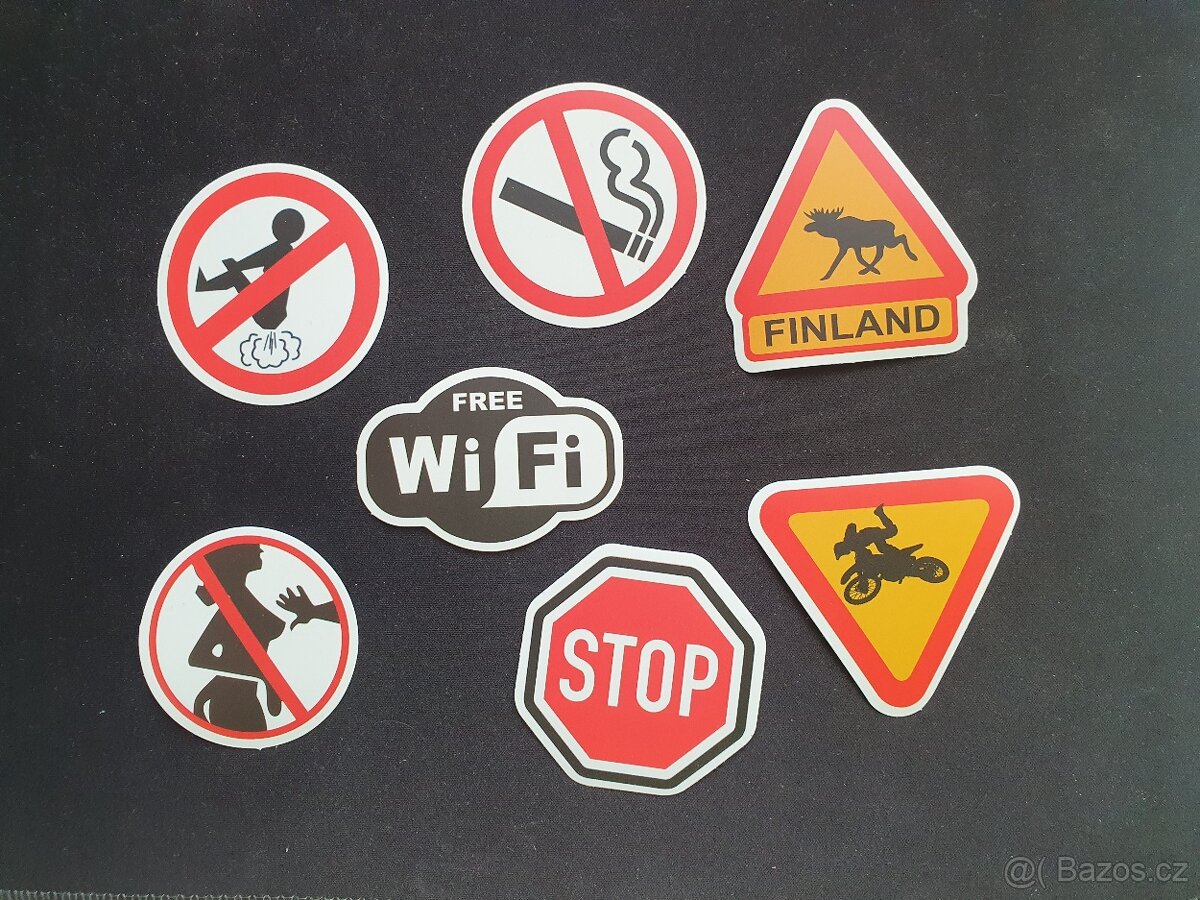 Mix nálepek, WiFi, no smoking, stop... - 3