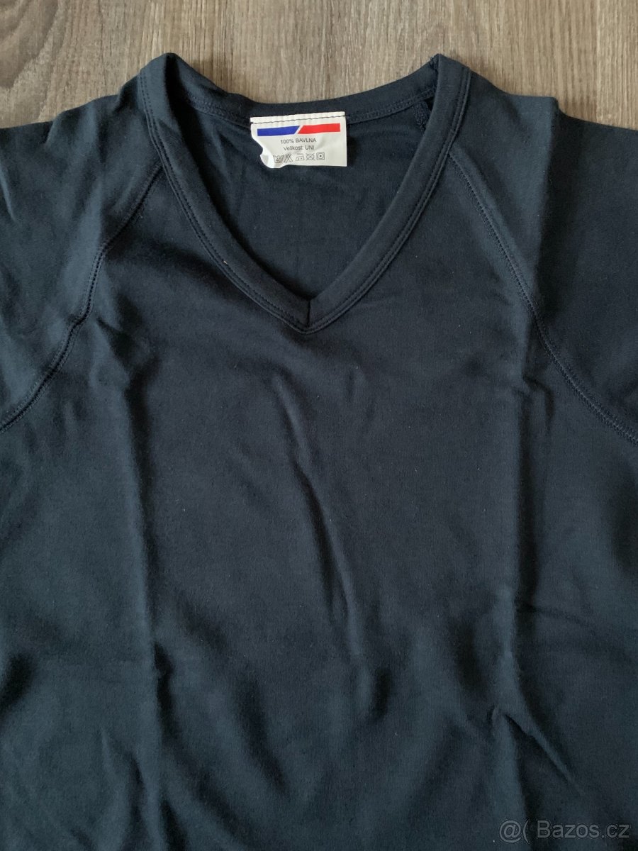 Nové dámské tmavě modré triko s krátkým rukávem do V - 3